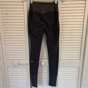Alo High-Waist Alosoft Lounge Legging Dark Heather Gray Womens XS Ribbed Waist
